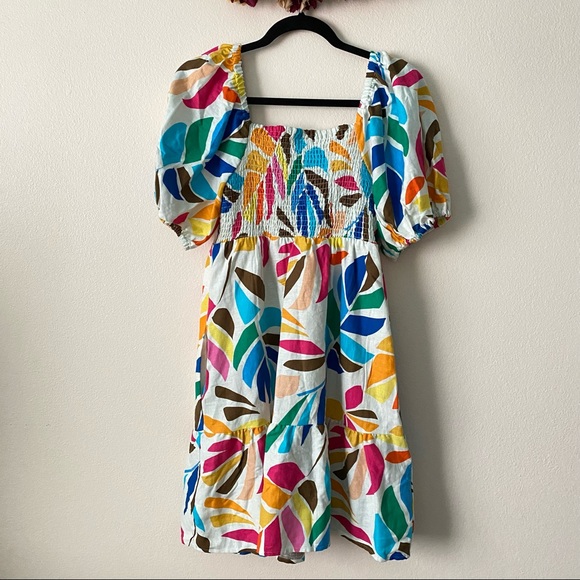Tabitha Brown x Target Linen Blend Botanical Puff-Sleeve Mini Dress - Picture 3 of 4